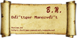 Böttger Manszvét névjegykártya